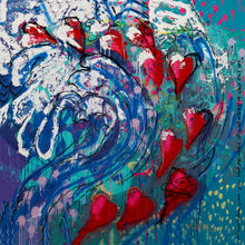 Load image into Gallery viewer, Drowning in Your Sea — original Waves of Love painting by Rochelle Irons, Green Papaya Palace