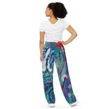 Load image into Gallery viewer, Waves of Love unisex wide-leg pants