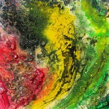 Load image into Gallery viewer, Original 8x8 &quot;Rude Bwoy&quot; Rasta Poured Textured Resin Art Inspired by Rude Bwoy Rum
